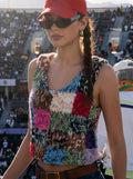 Patchwork Days — Hand-Knitted Colour Block Vest in Multicolor