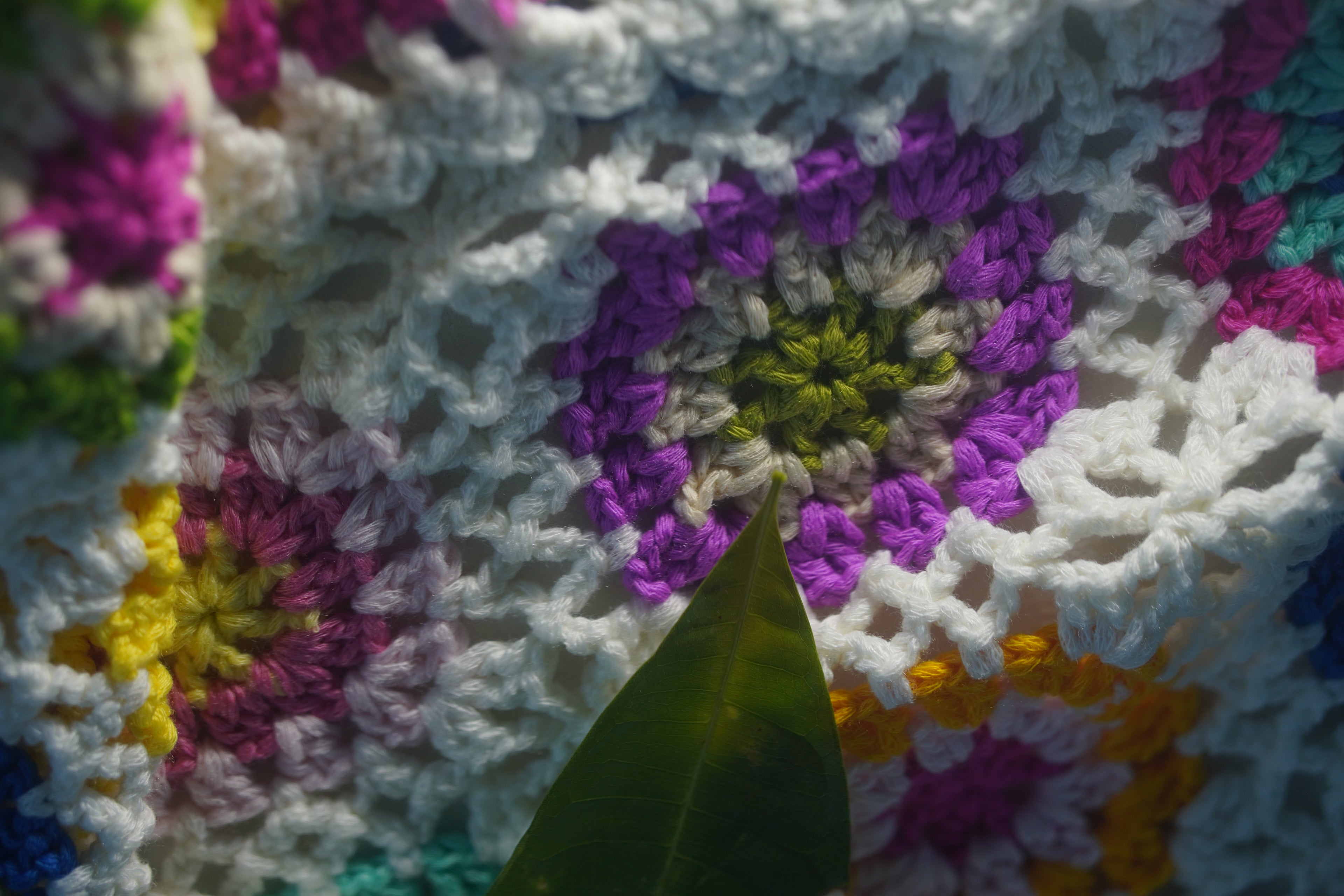 Handcrafted Ivory Granny Square Crochet Vest — Multicolor Floral