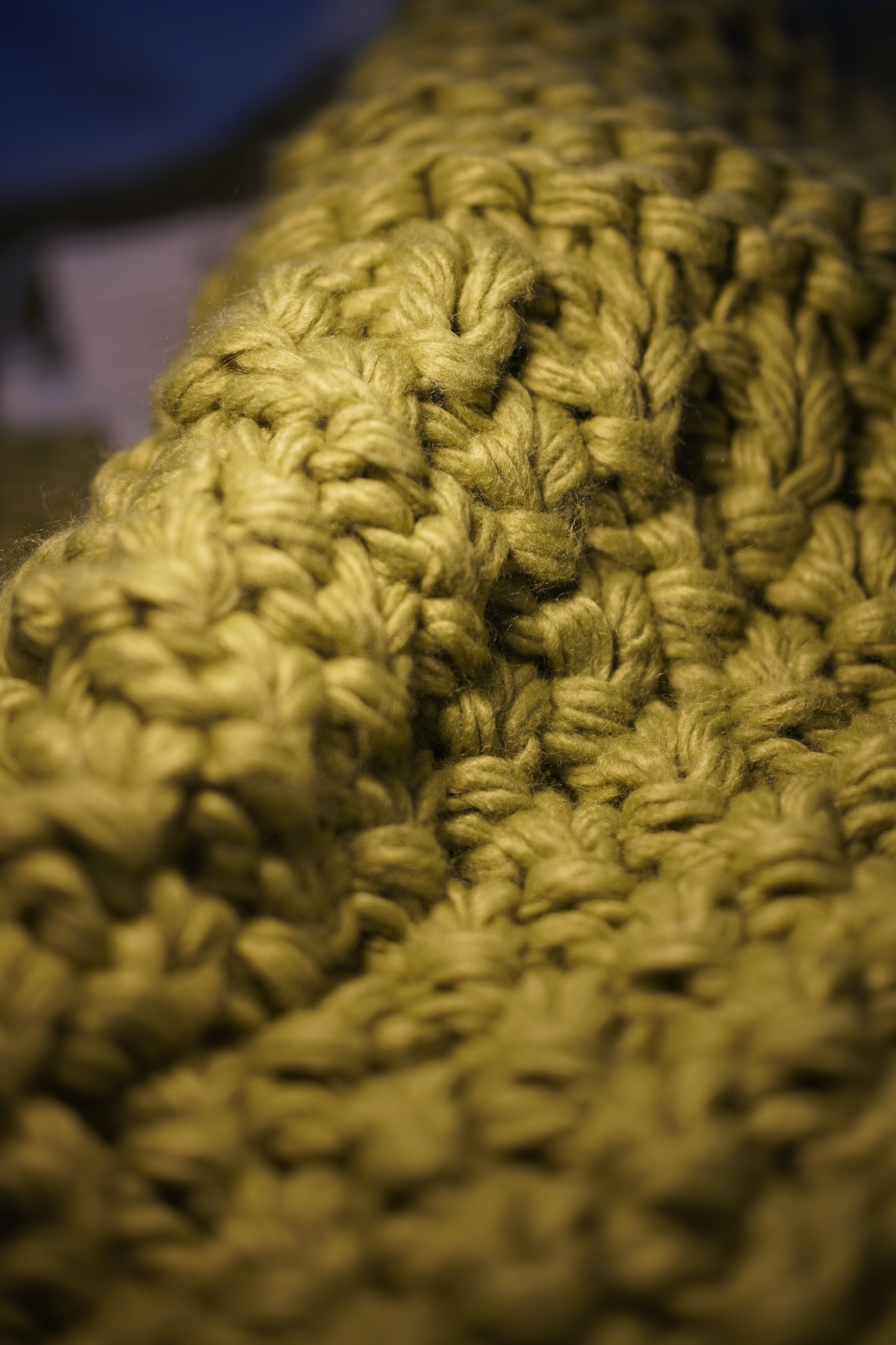 Sage Hour — Hand-Knitted Open Cardigan in Moss Green