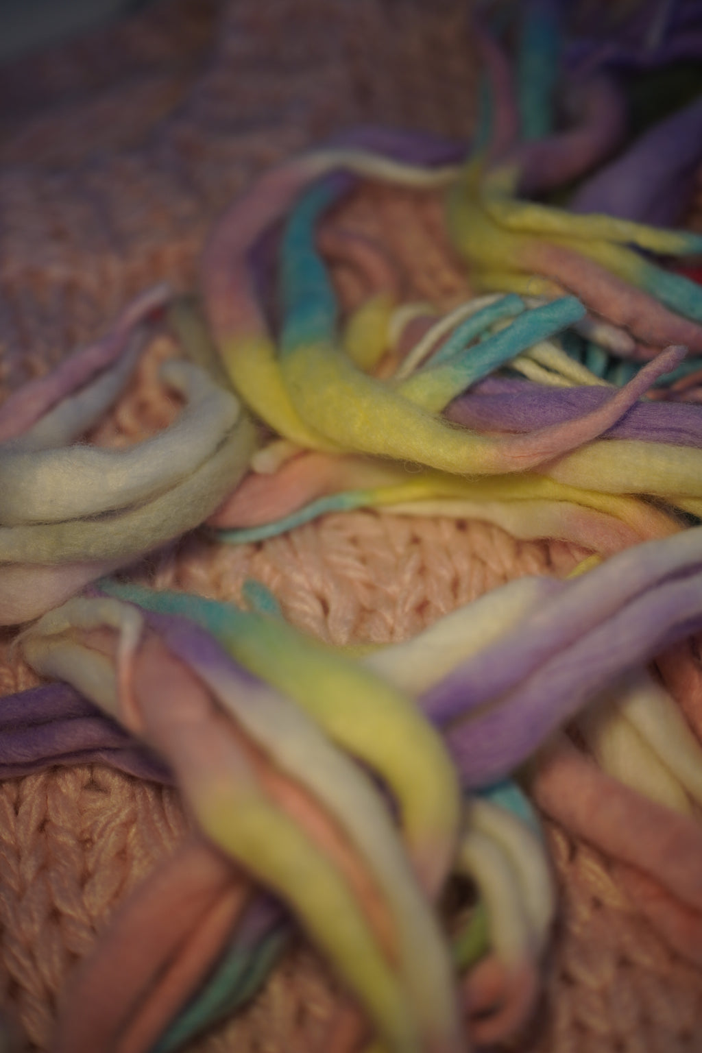 Cotton Candy Fringe — Hand-Knitted Sweater in Pink, Lavender & Pastel Multicolor