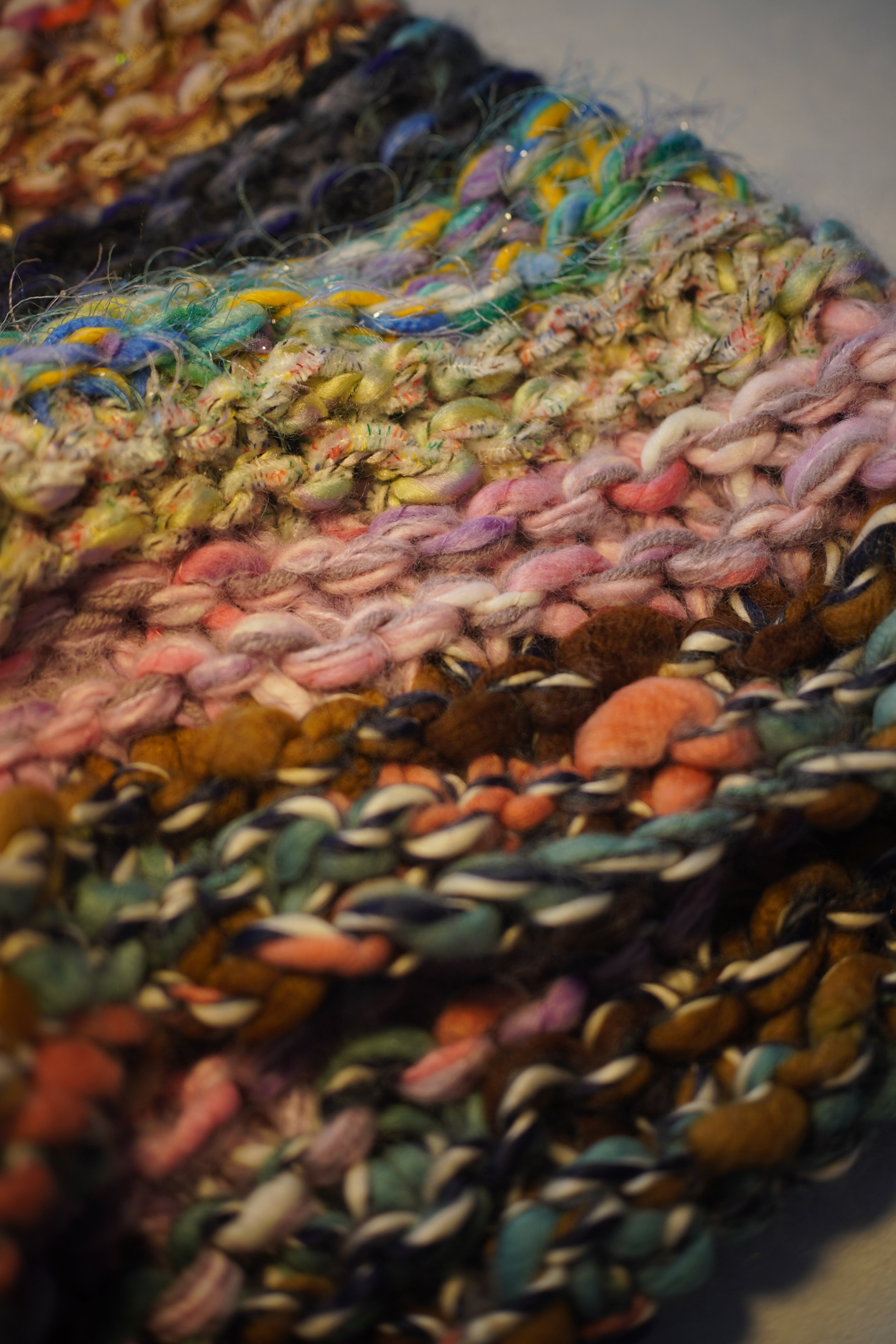 Prism Drift — Hand-Knitted Multicolour Stripe Vest in Rainbow Blend