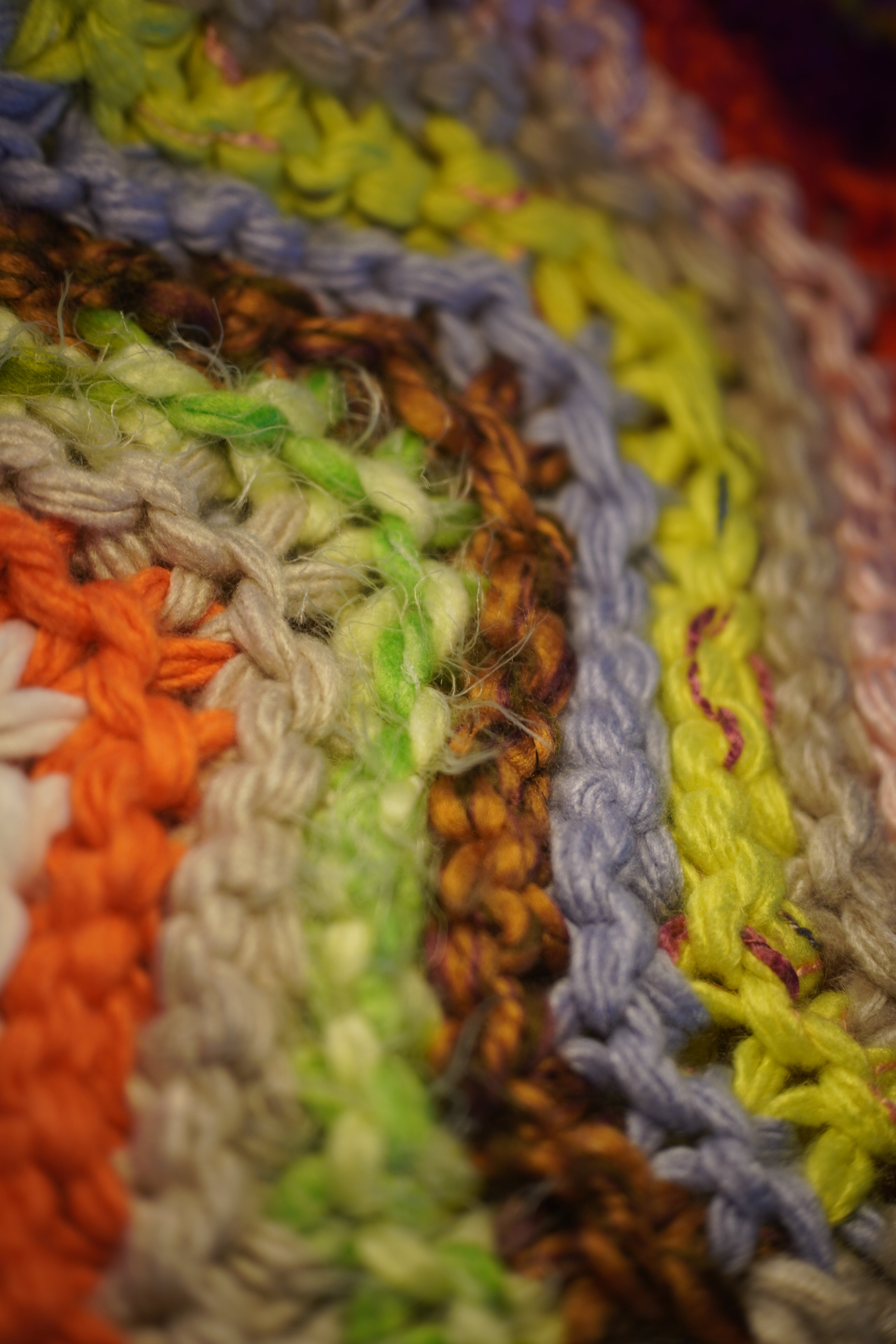 Chevron Wave Handknit Cardigan — Oatmeal Rainbow